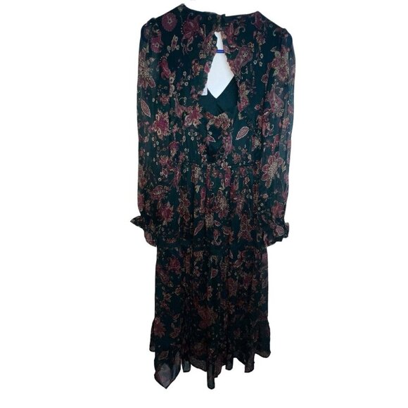 Band Of The Free Run The‎ World Pine Berry Paisley Empire Waist Midi Dress Small - Picture 5 of 12